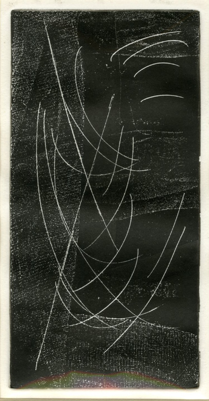 Image 3/: Drawing, Engraving on paper. <I>Untitled</I> 1957 - 20,1 x 10,2 cm.